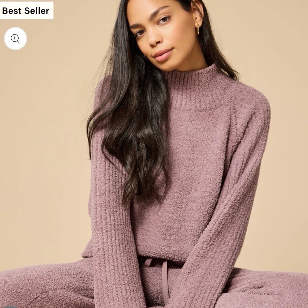 Softies Marshmallow Rib Mock Neck with Long Pant Driftwood XL - Picture 2 of 9